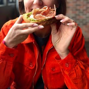 Cropped orange jacket from Anthropologie 😍